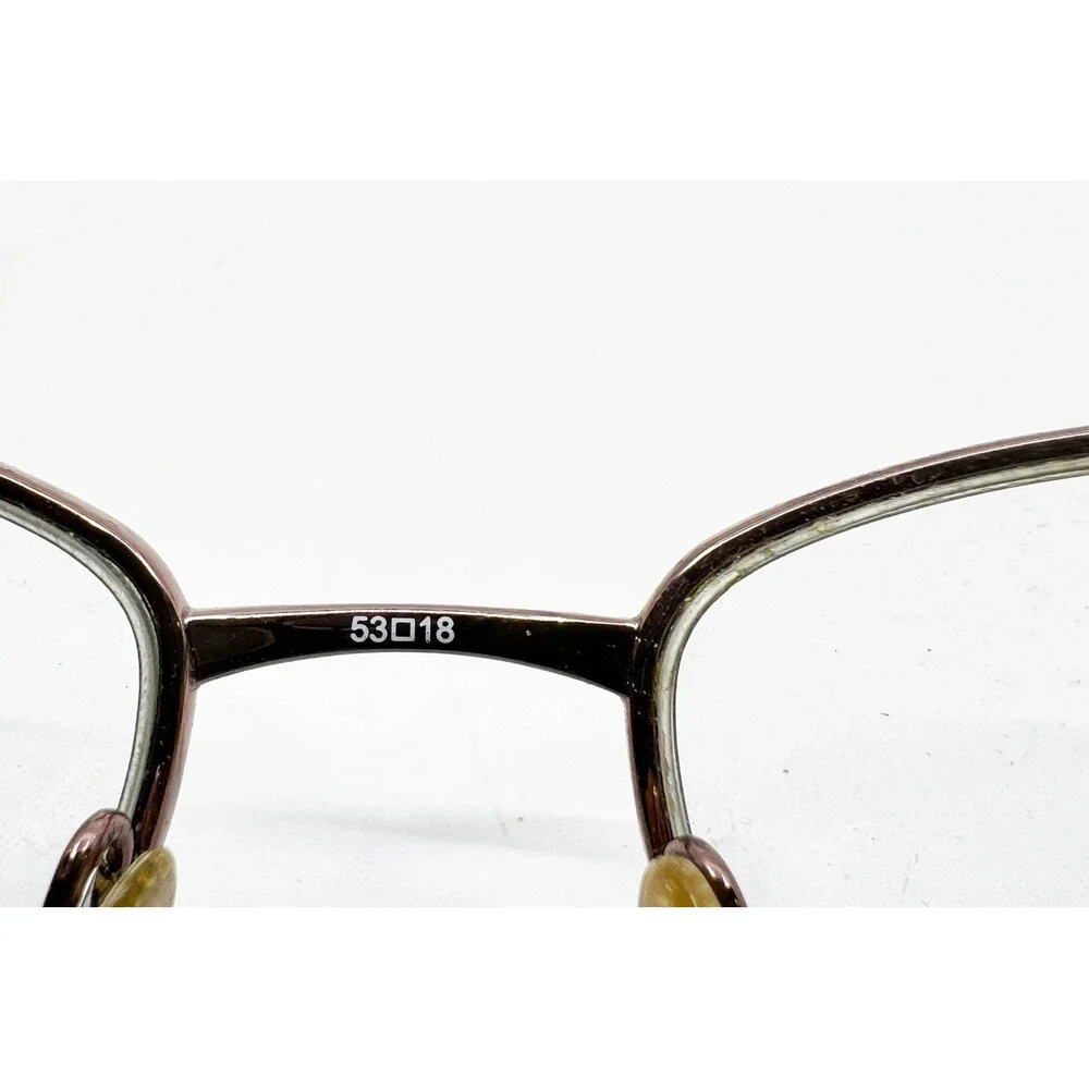 Linda Evans 345 Eyeglasses Women Brown Metal Floral Temple 53-18-130